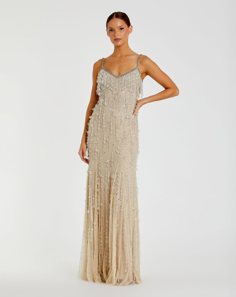 Mac Duggal 10101-NudeSilver-AB