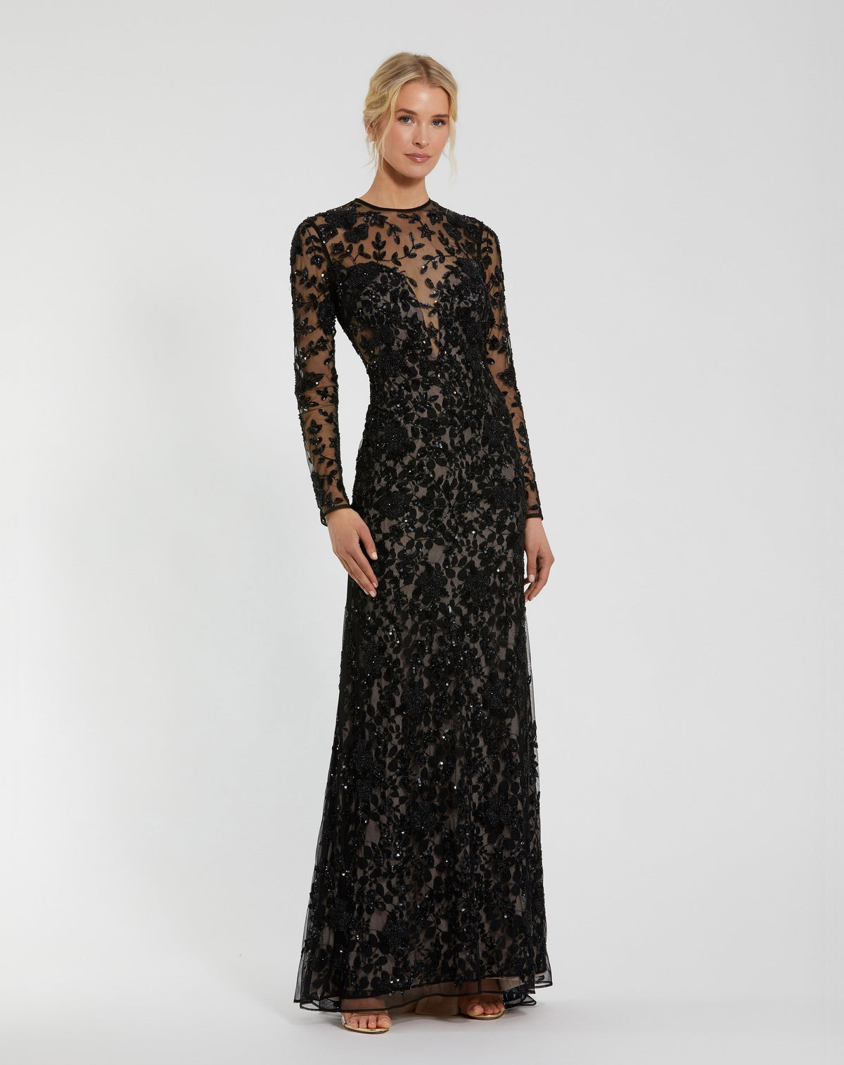 Mac Duggal 10821-BlackNude-AB