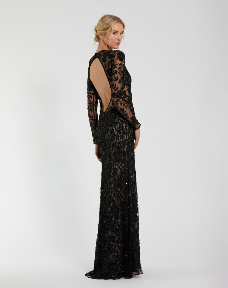 Mac Duggal 10821-BlackNude-BK