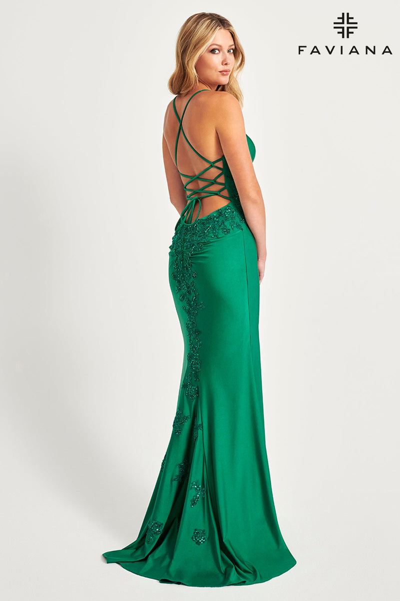 Faviana 11020_DARK_EMERALD_BACK