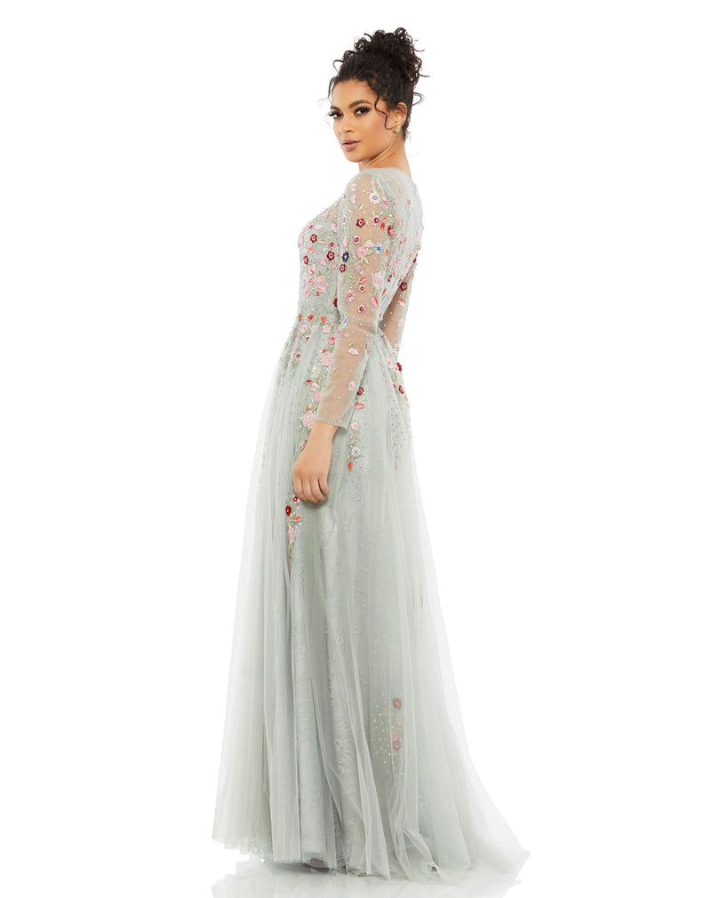 Mac Duggal 11241-PlatinumMulti-BK