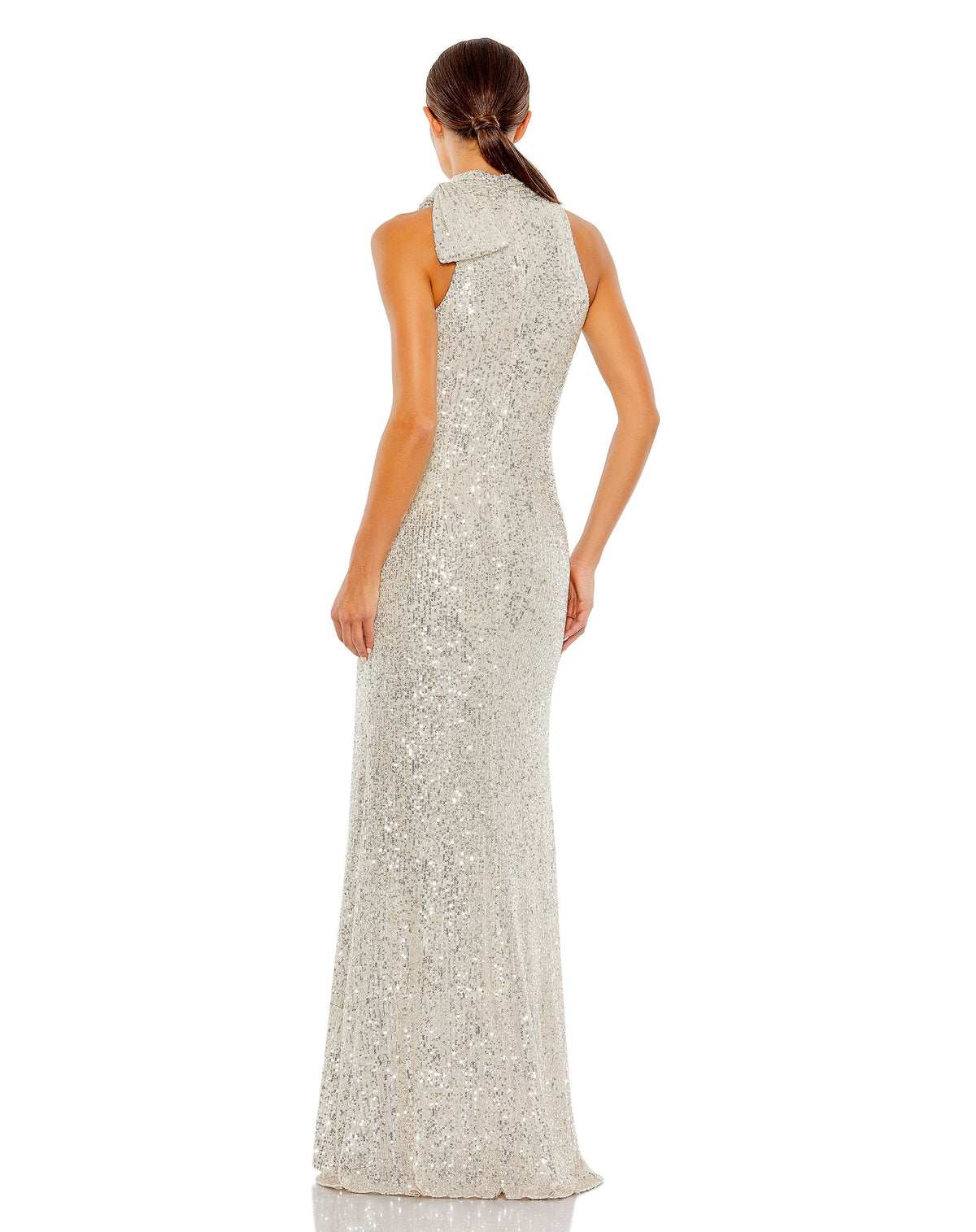 Mac Duggal 11280-NudeSilver-BK