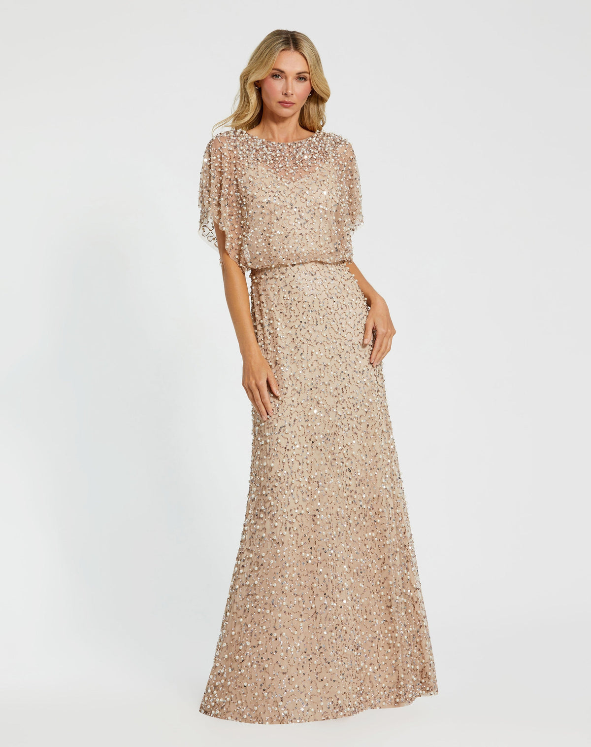 Mac Duggal 14523-NudeGold-AB