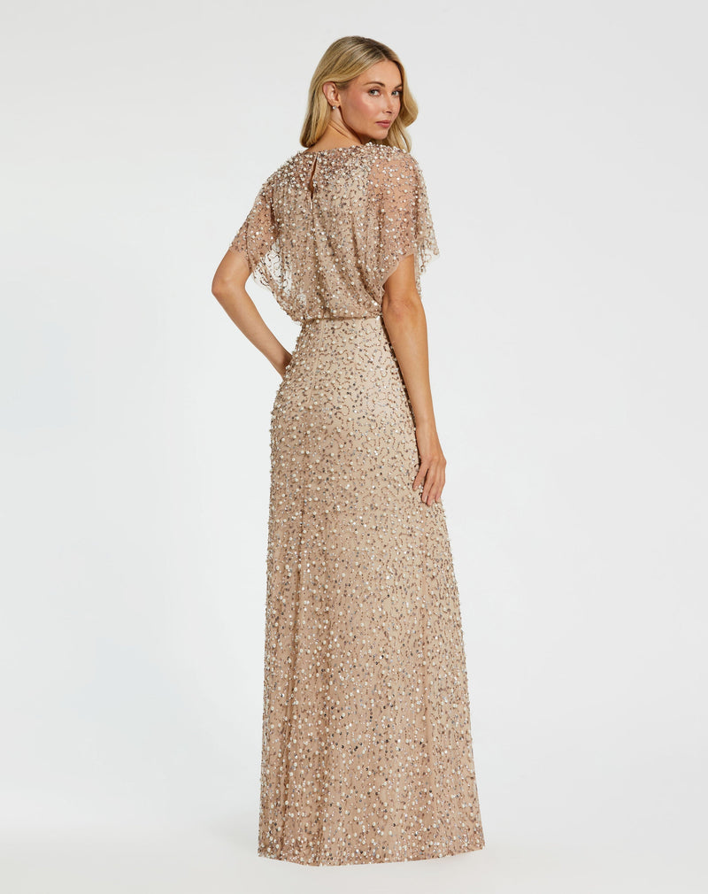 Mac Duggal 14523-NudeGold-BK