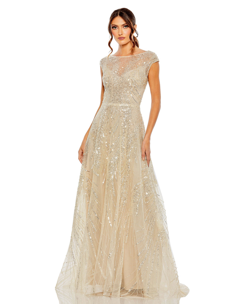 Mac Duggal 20524-NudeSilver-AB