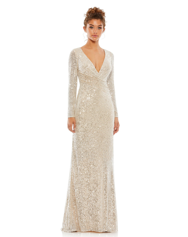 Mac Duggal 26574-NudeSilver-AB