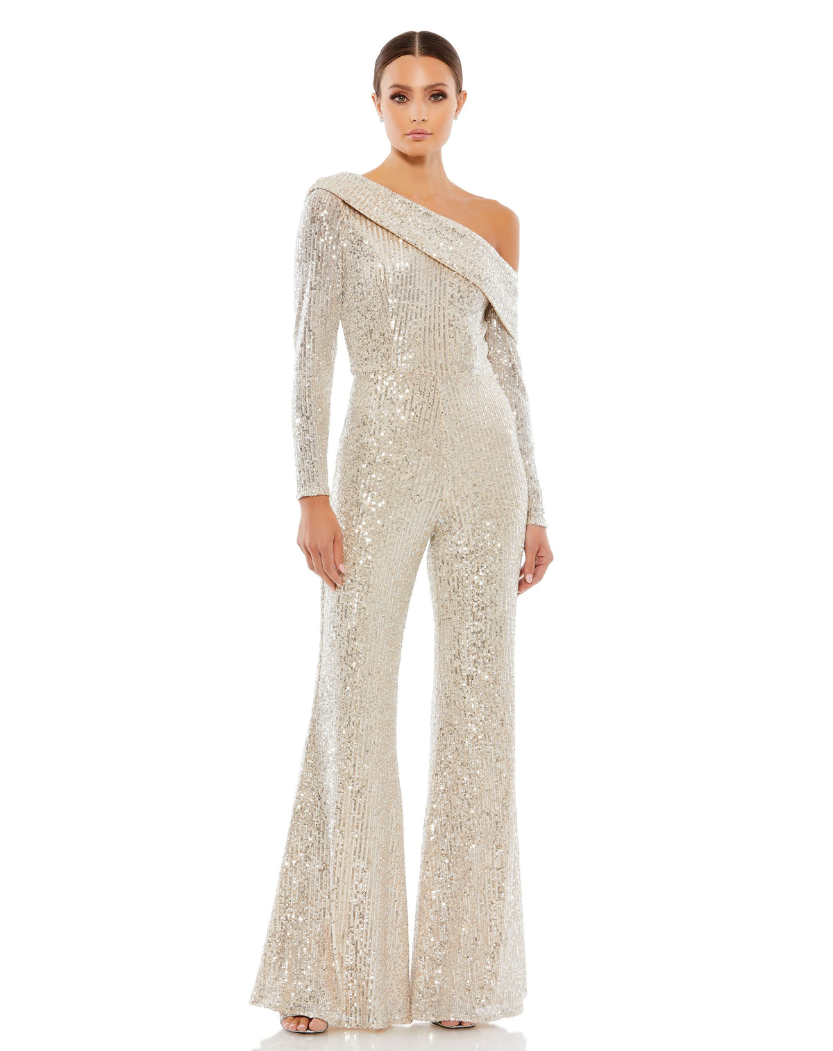 Mac Duggal 26596-NudeSilver-AB