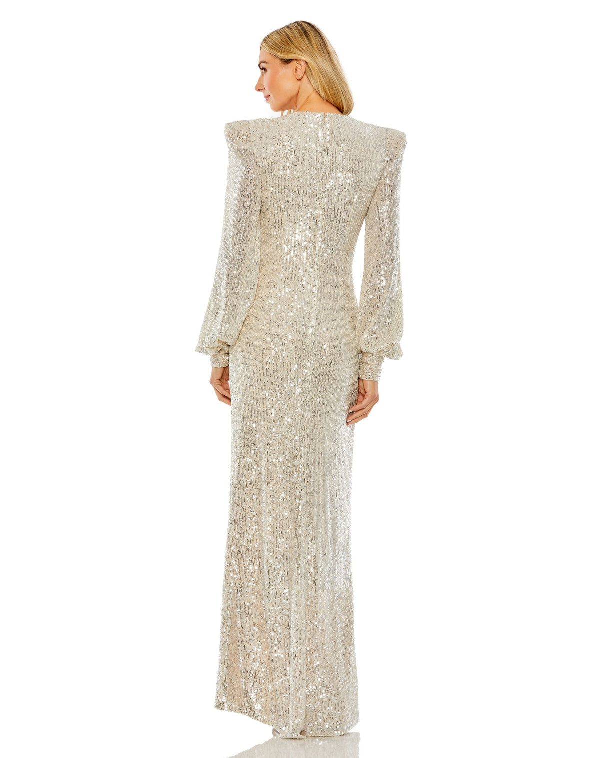 Mac Duggal 26722-NudeSilver-BK