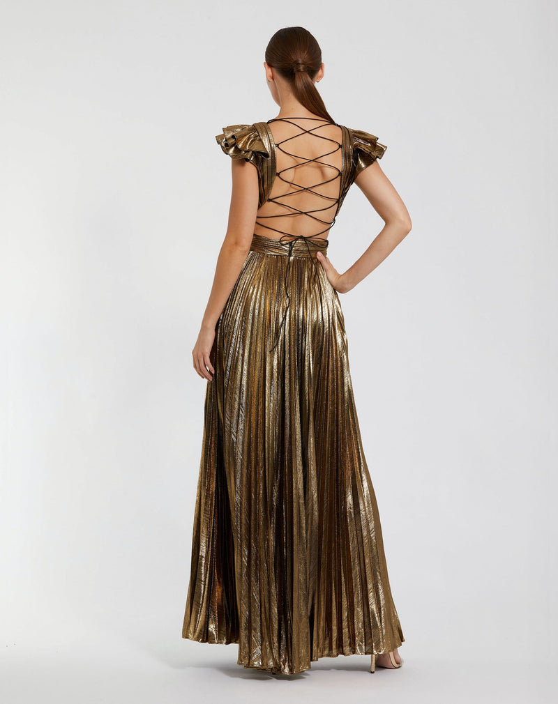 Mac Duggal 27166-AntiqueGold-BK