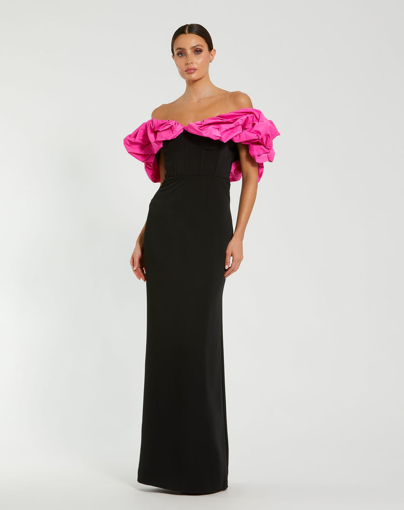 Mac Duggal 27669-BlackHotPink-AB