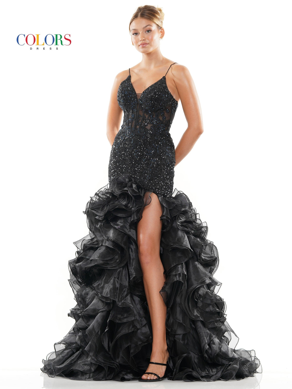 Colors Dress 3214_BLACK_FRONT