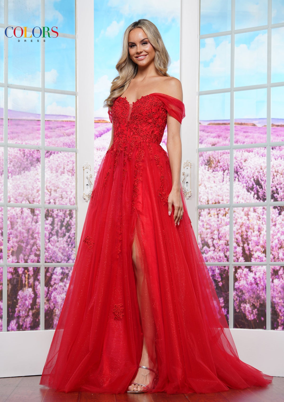 Colors Dress 3474_RED_FRONT
