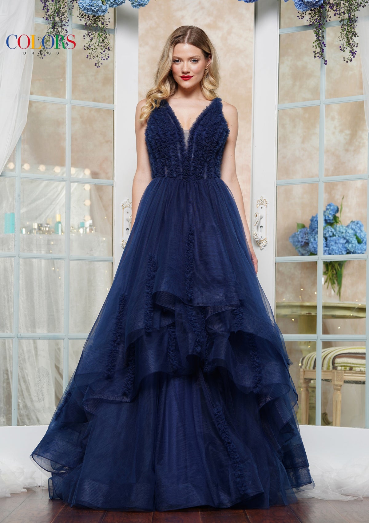 Colors Dress 3487_NAVY_FRONT