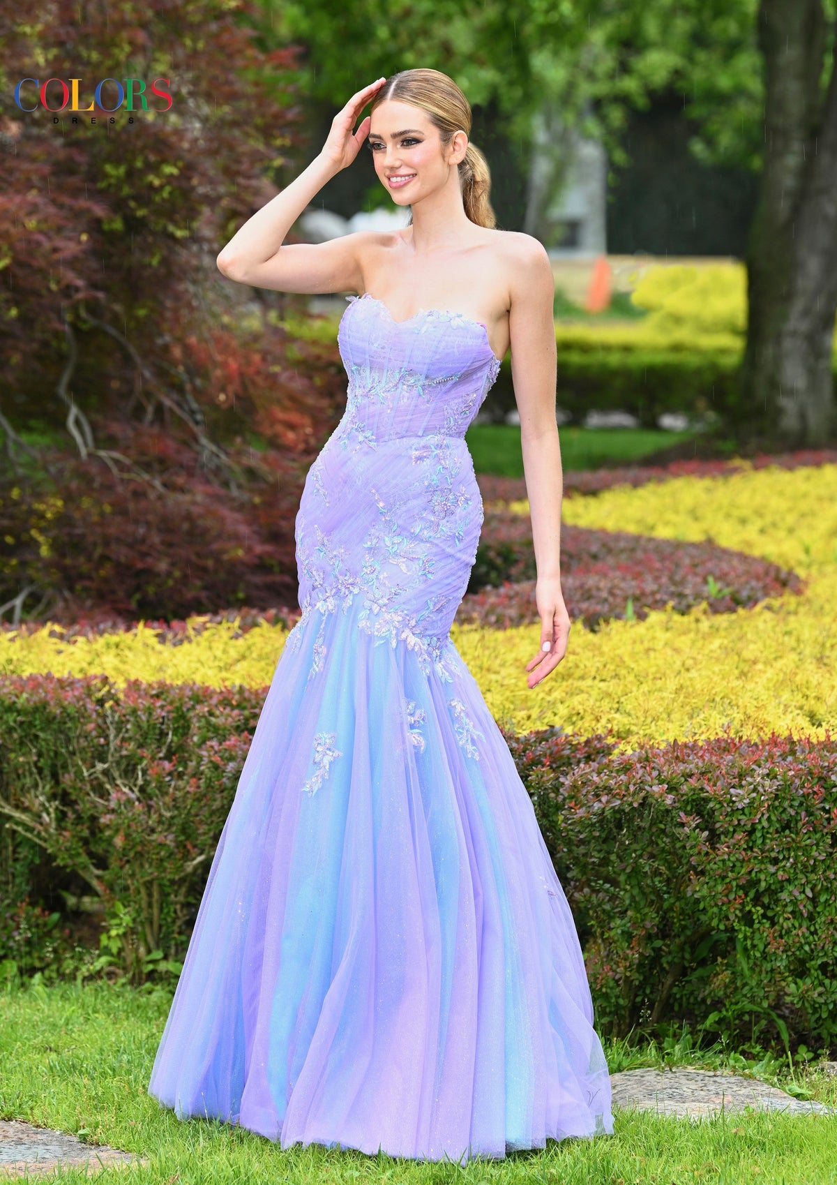 Colors Dress 3529_LILAC_FRONT