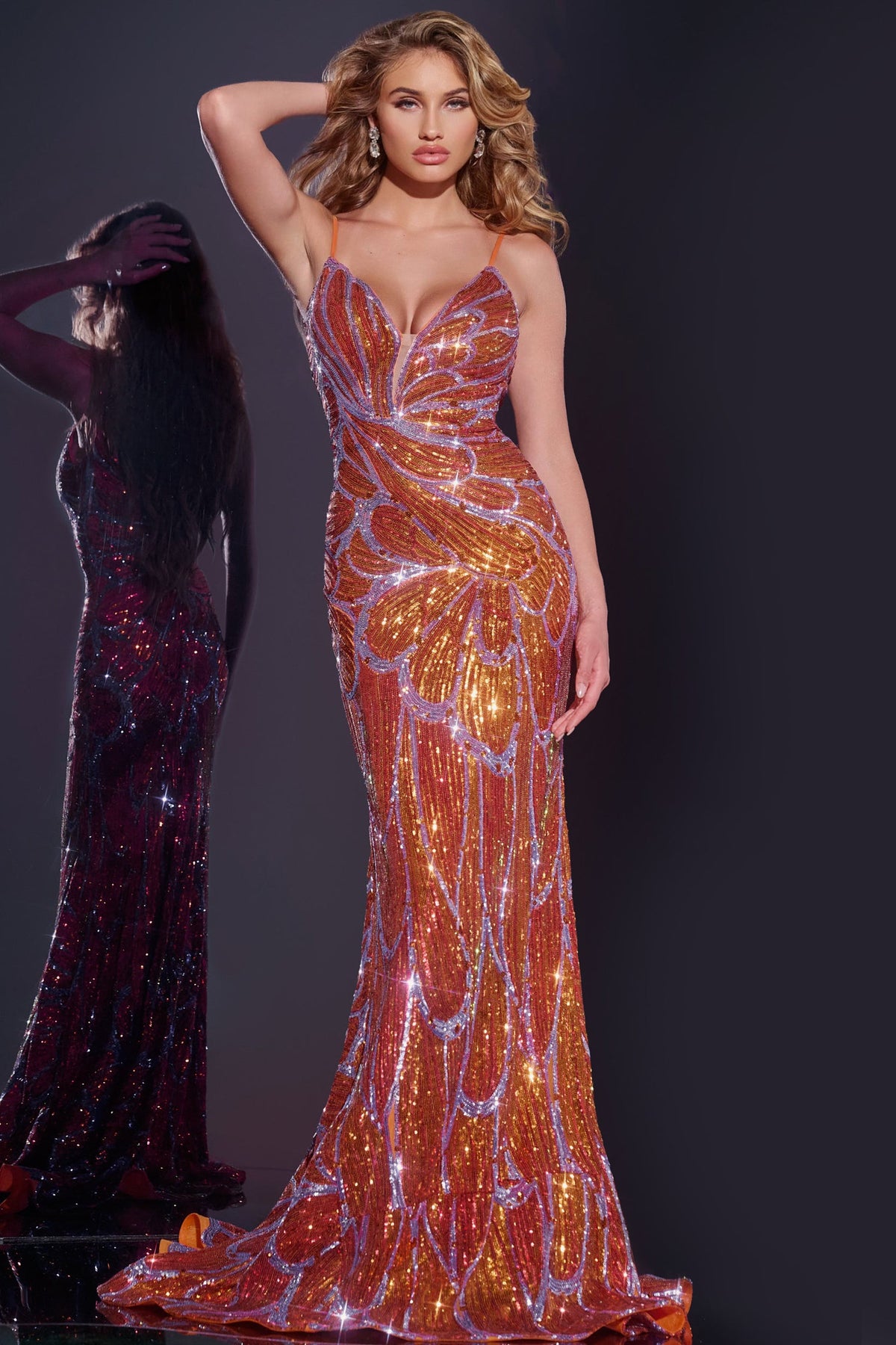 Jovani 42600_ORANGE_LILAC_FRONT