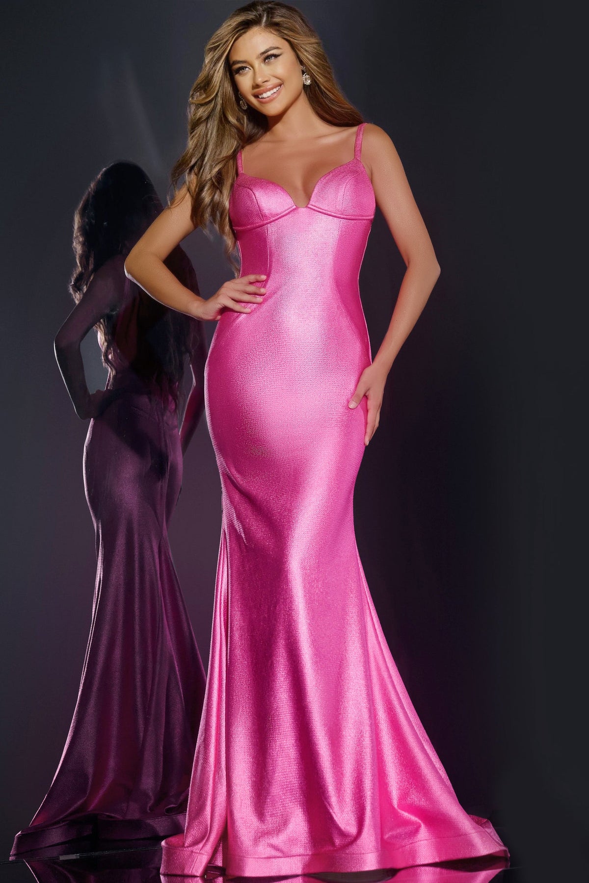 Jovani 43443_HOT_PINK_FRONT