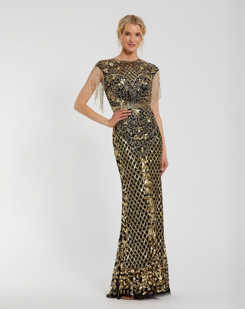 Mac Duggal 4908-BlackGold-AB