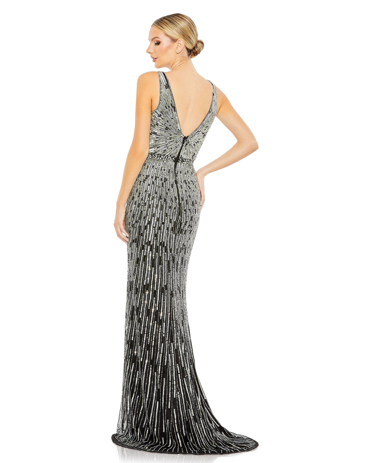 Mac Duggal 5483-BlackSilver-BK