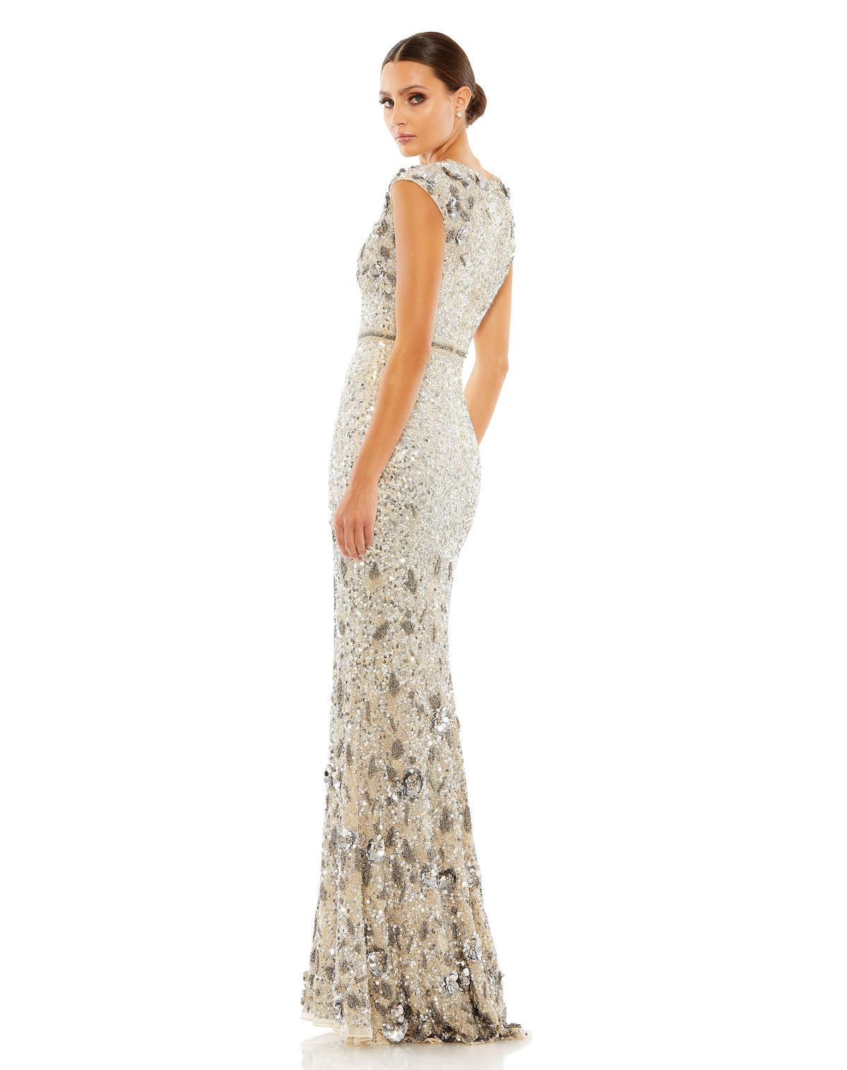Mac Duggal 5505-NudeSilver-BK
