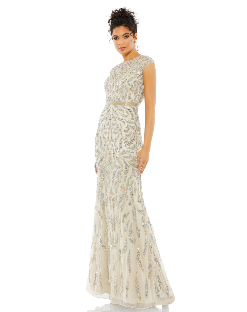 Mac Duggal 5532-SilverNude-AB