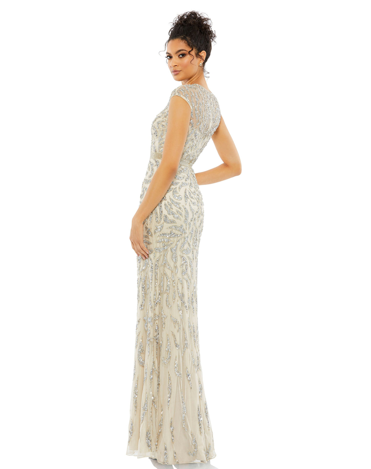 Mac Duggal 5532-SilverNude-BK