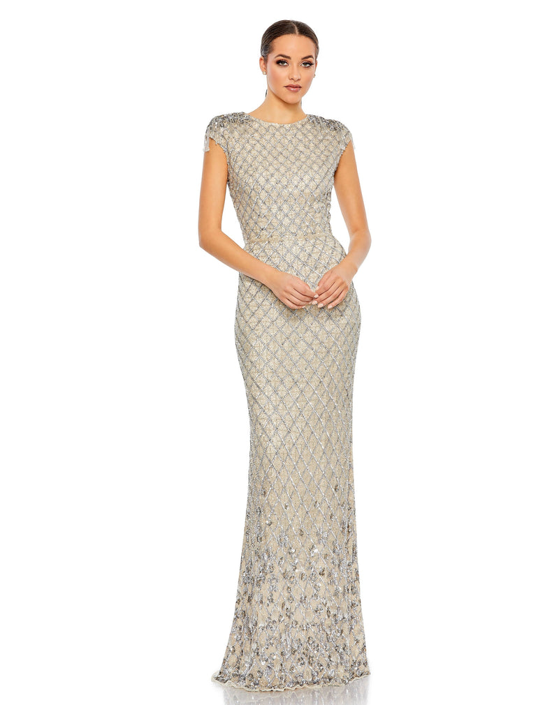Mac Duggal 5642-SilverNude-AB