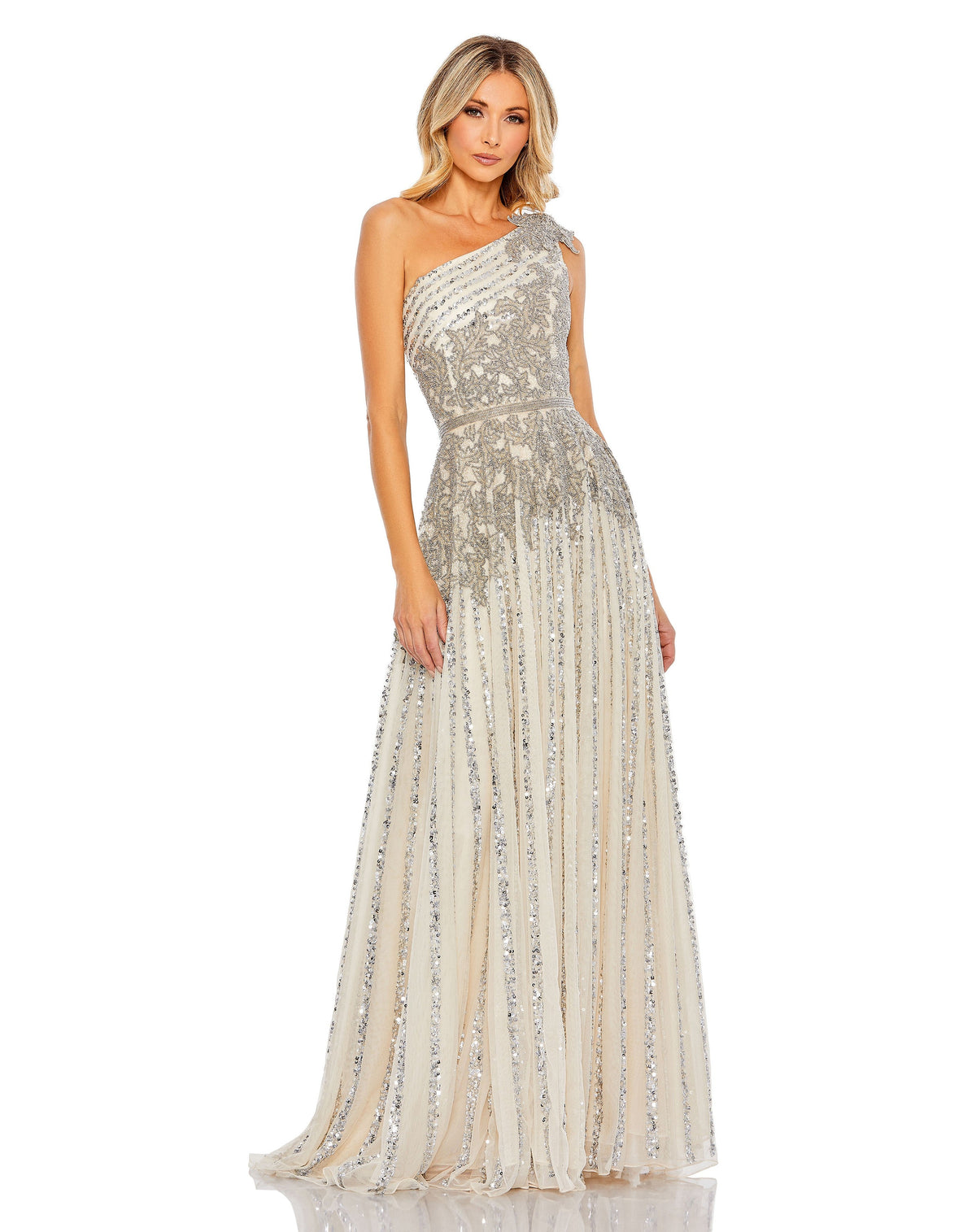 Mac Duggal 5679-SilverNude-AB