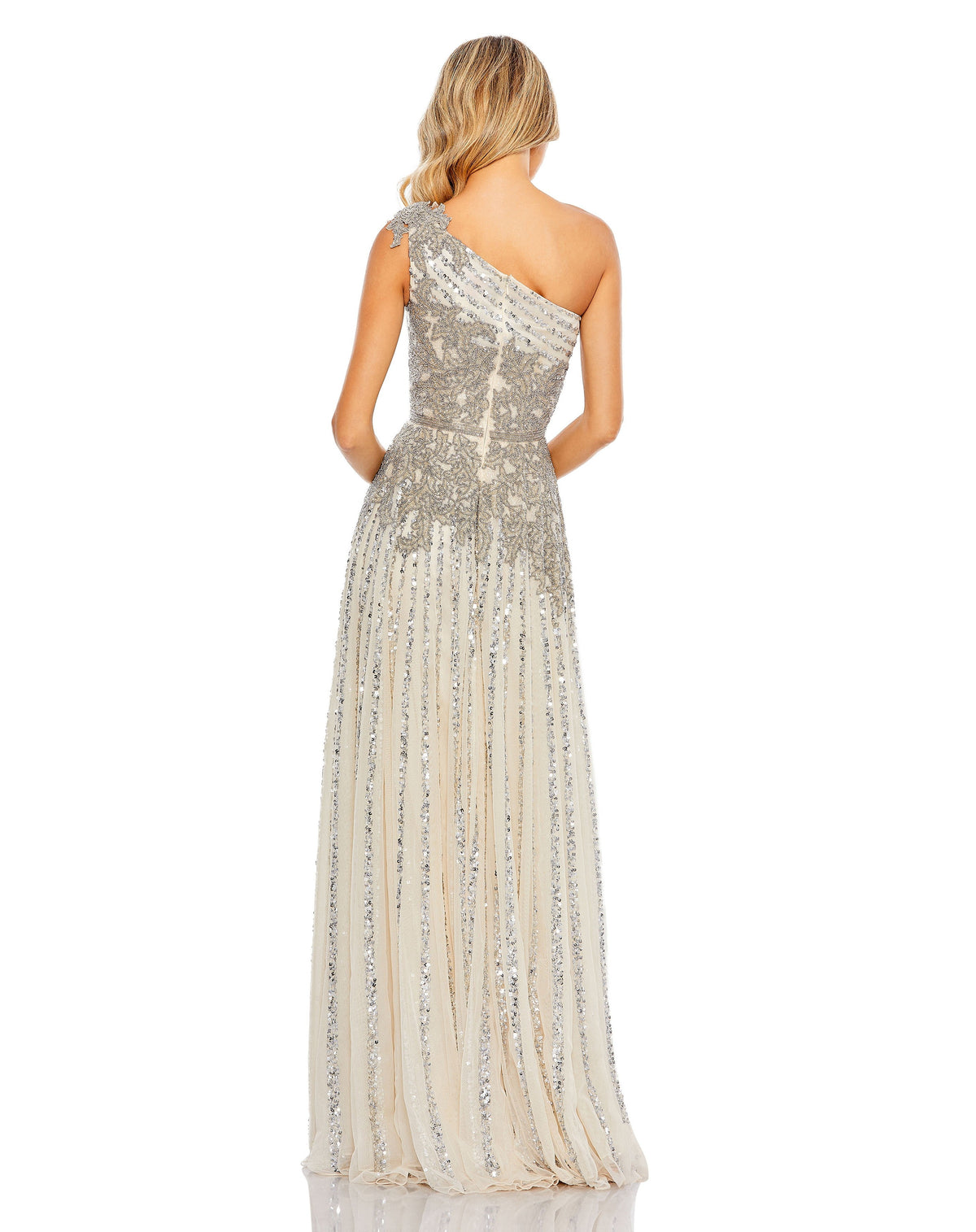 Mac Duggal 5679-SilverNude-BK