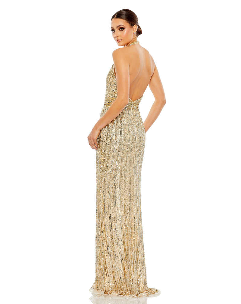 Mac Duggal 5759-GoldNude-BK