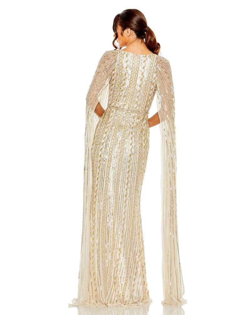 Mac Duggal 5915-NudeSilver-BK
