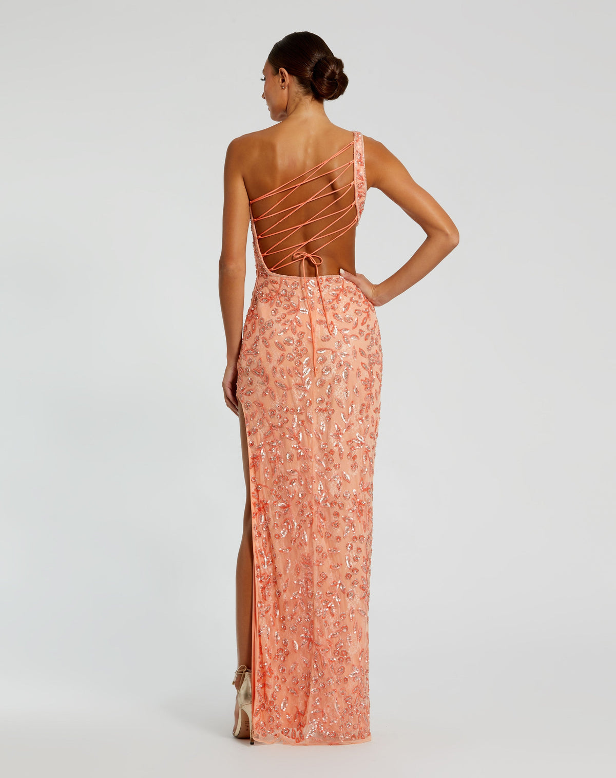 Mac Duggal 6084-Peach-BK