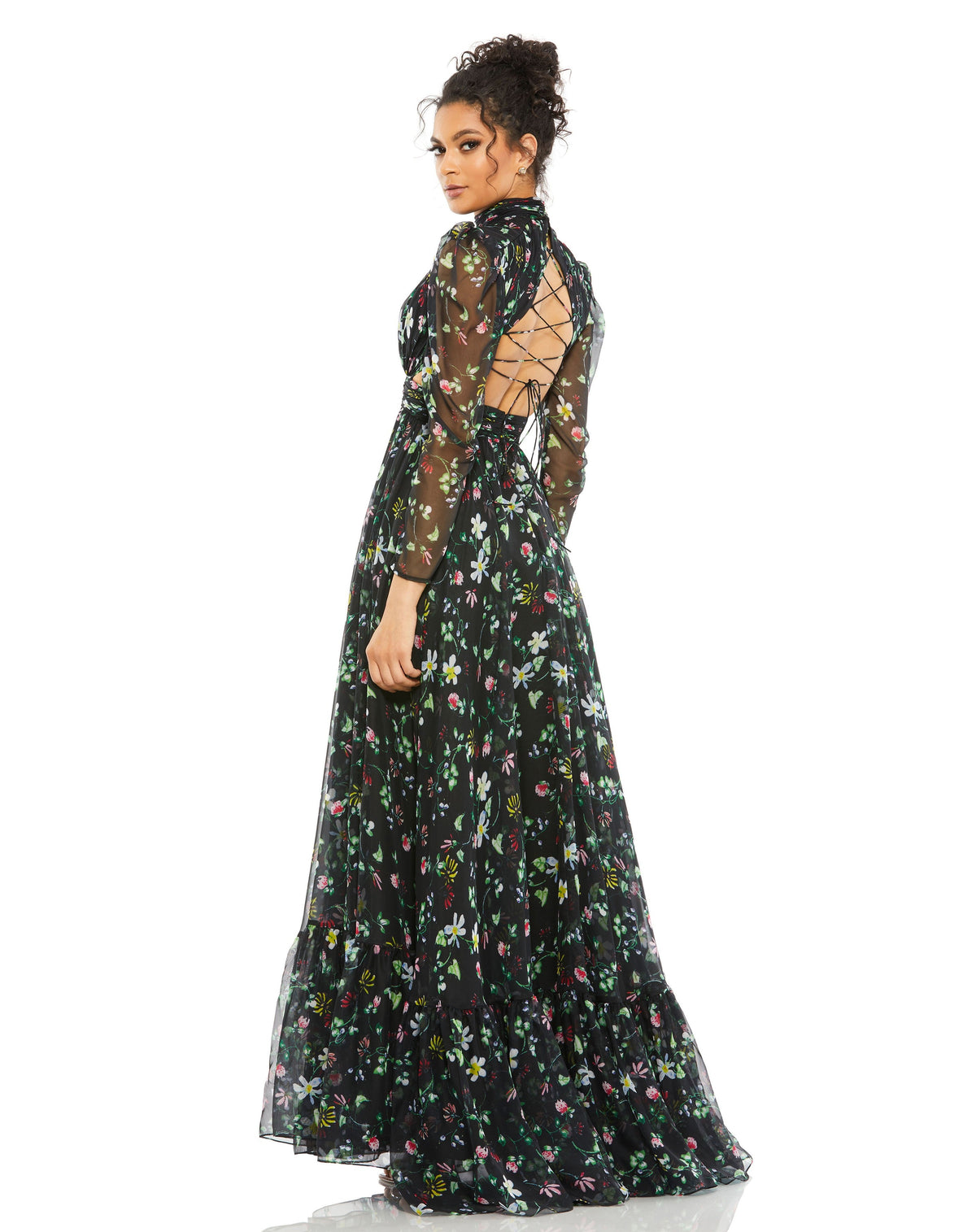 Mac Duggal 67942-BlackFloral-BK