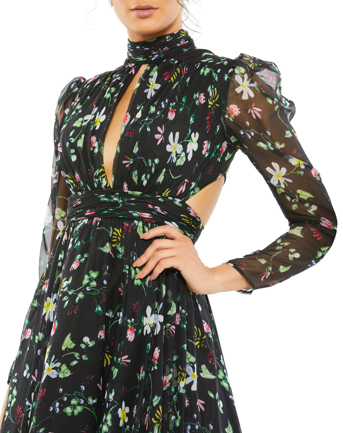 Mac Duggal 67942-BlackFloral-CL