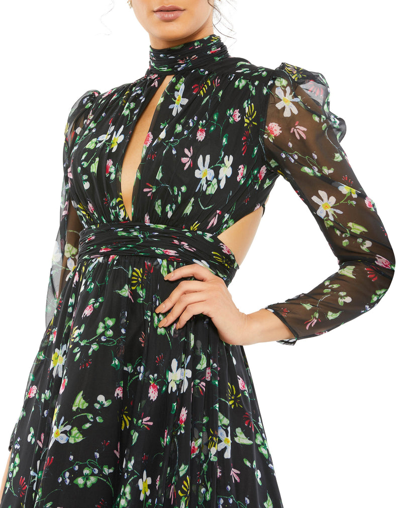 Mac Duggal 67942-BlackFloral-CL