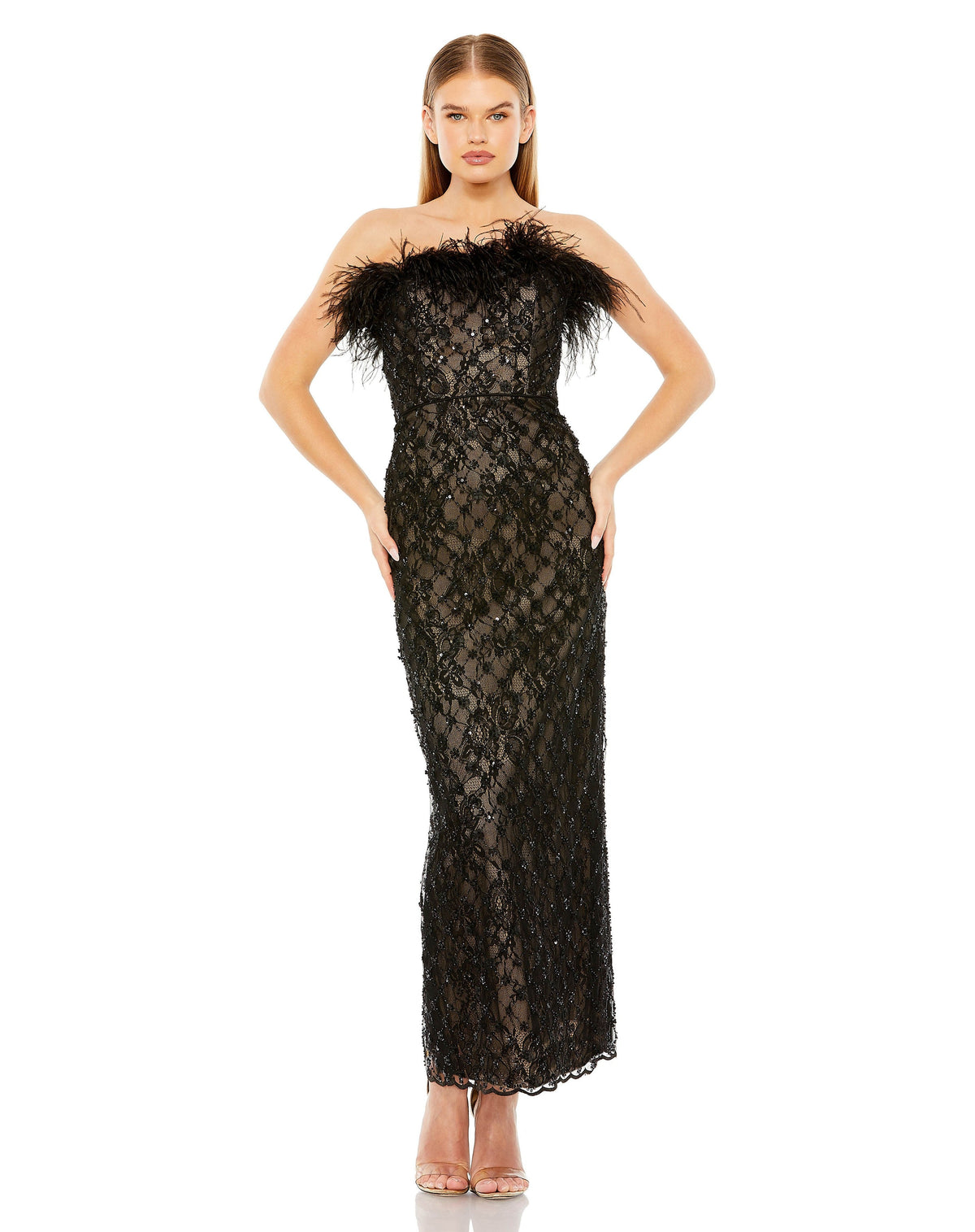 Mac Duggal 68140-BlackNude-AB