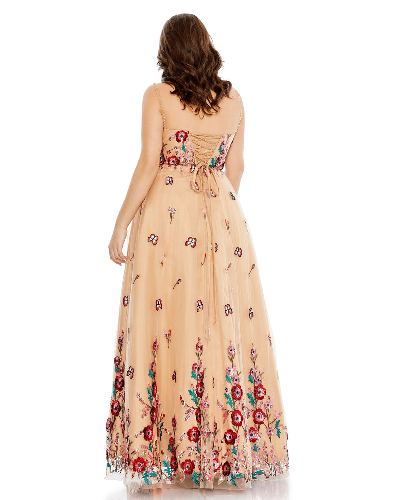 Mac Duggal 68157-NudeMulti-BK