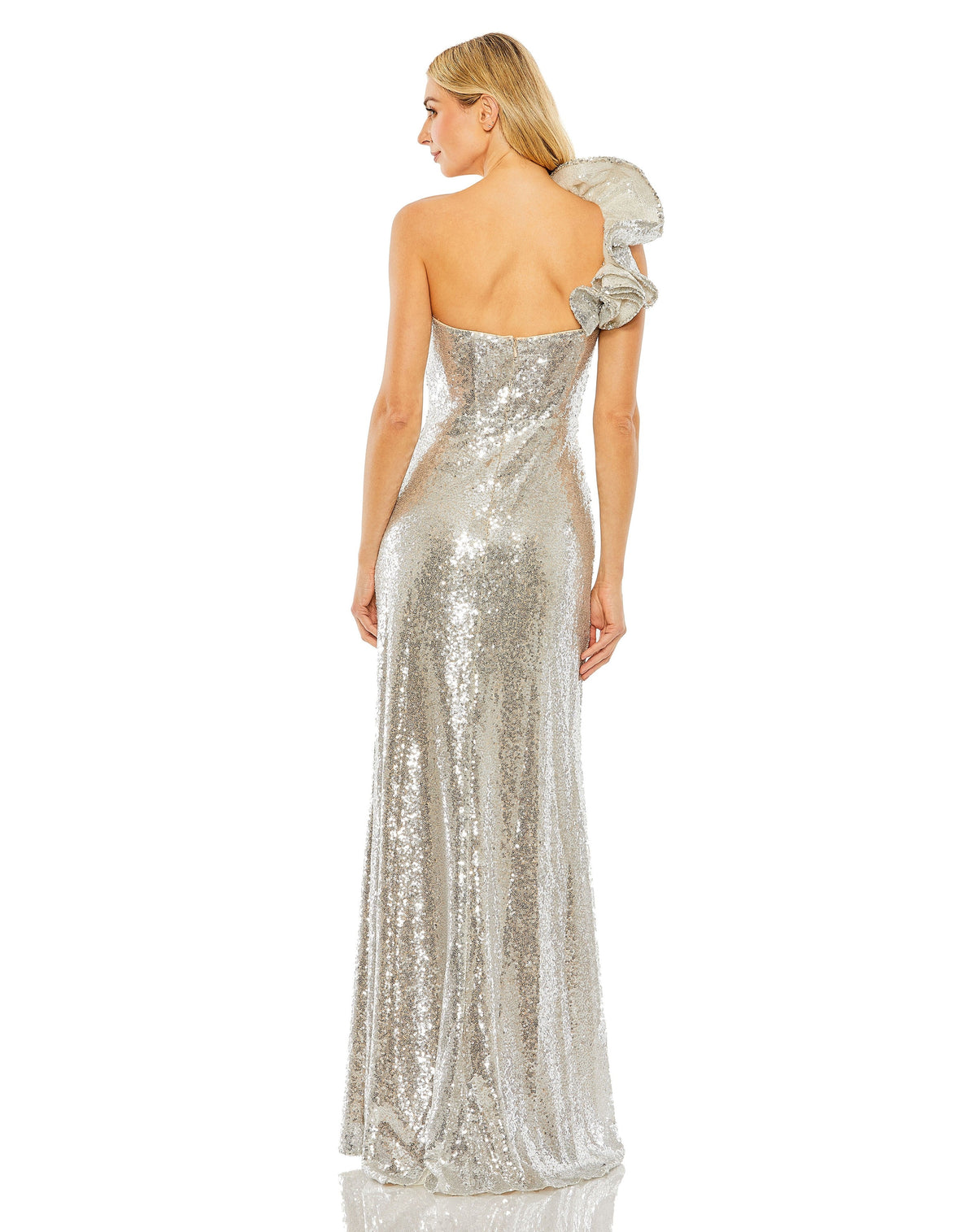 Mac Duggal 68513-NudeSilver-BK