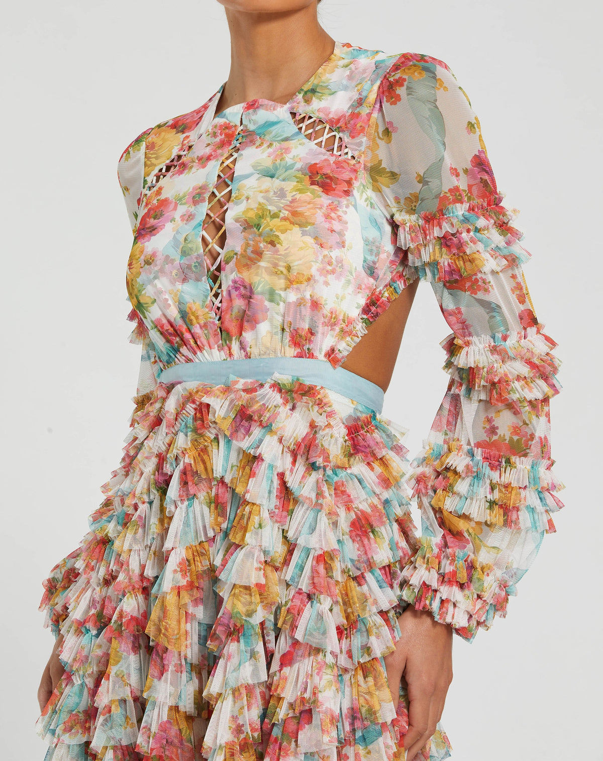 Mac Duggal 8130-WhiteMulti-CL