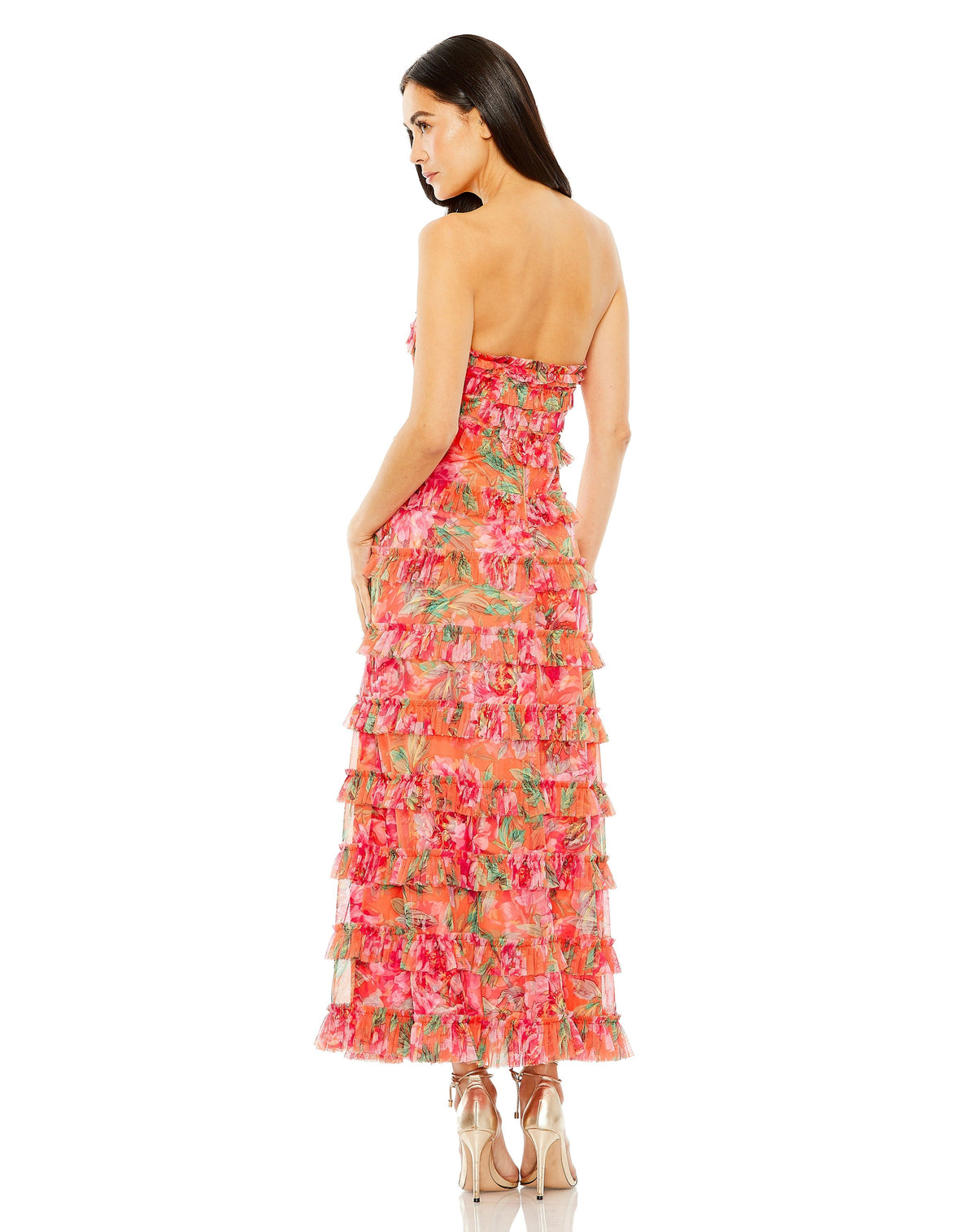 Mac Duggal 8137-OrangeMulti-BK