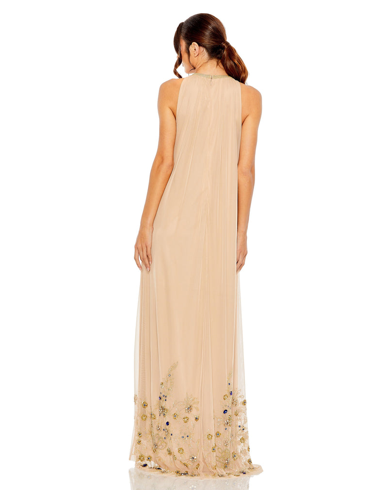 Mac Duggal 9232-NudeGold-BK