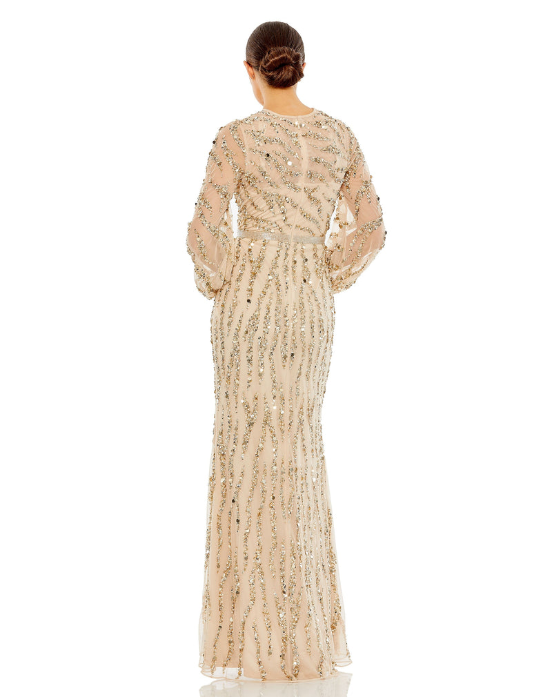 Mac Duggal 93789-NudeGold-BK