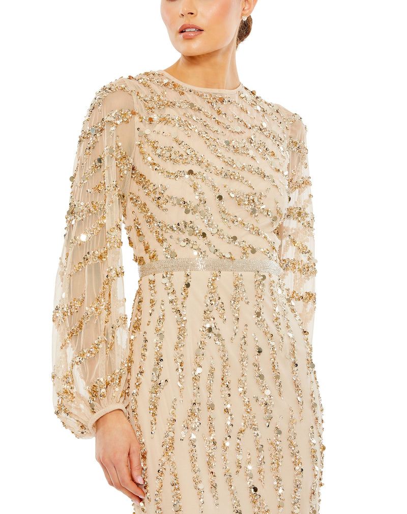 Mac Duggal 93789-NudeGold-CL