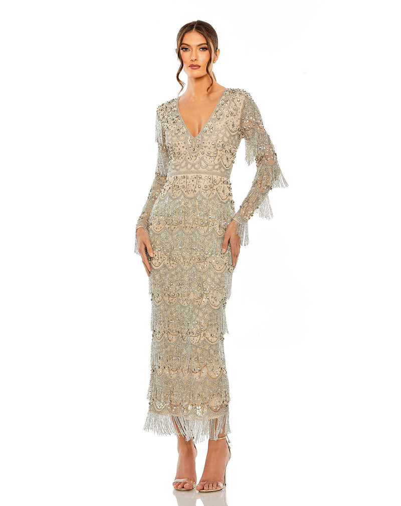 Mac Duggal 93861-NudeSilver-AB
