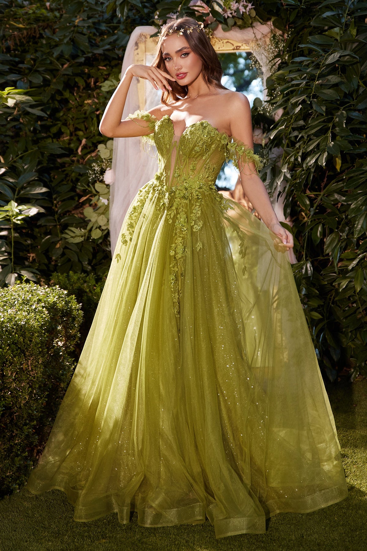 Andrea & Leo Couture A1237_LEAF_GREEN_FRONT