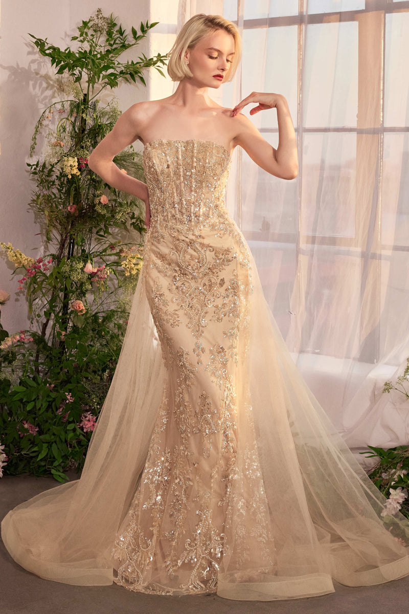 Andrea & Leo Couture A1365_CHAMPAGNE_front
