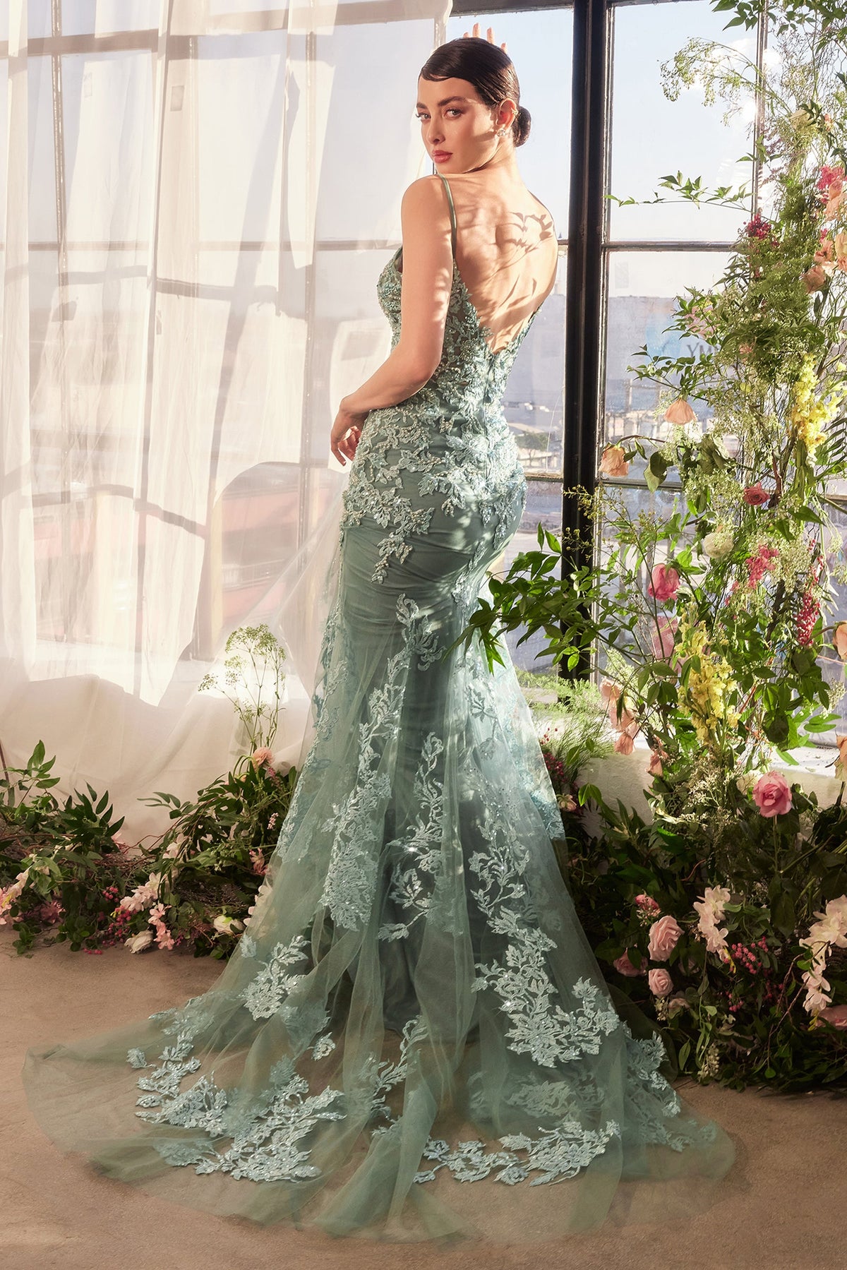 Andrea & Leo Couture A1421_SAGE_back