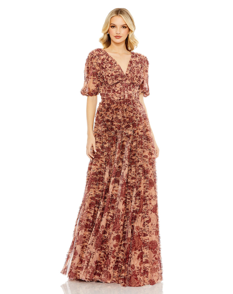 Mac Duggal A8013-BeigeMulti-AB