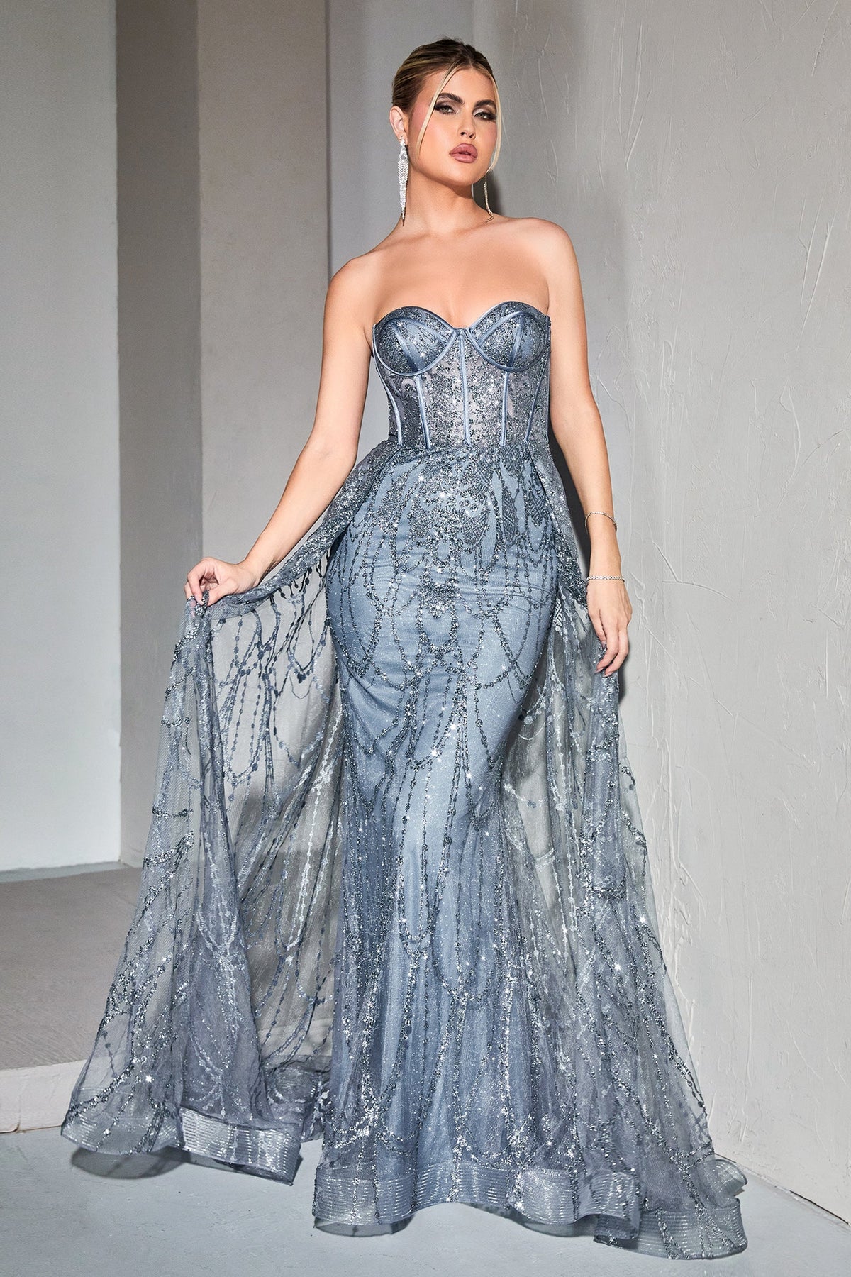 Ladivine by Cinderella Divine CB095_SMOKY_BLUE_FRONT