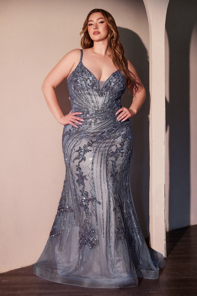 Ladivine by Cinderella Divine CC0389C_SMOKY--BLUE_FRONT