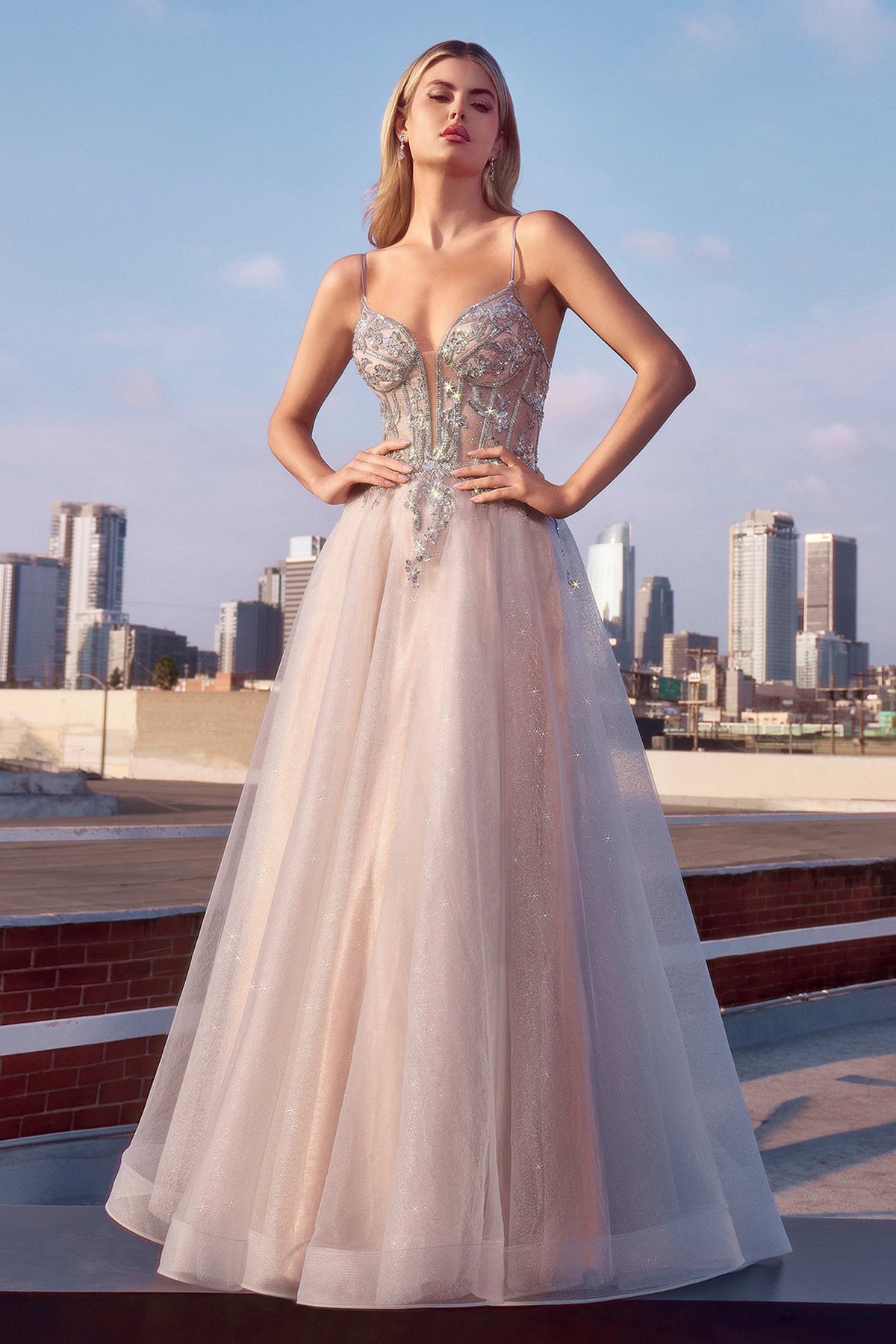 Ladivine by Cinderella Divine CC0881_SILVER_NUDE_FRONT